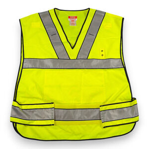 511 Tactical Vest Adult LARGE Yellow Silver Reflective Workwear Safety Outdoor